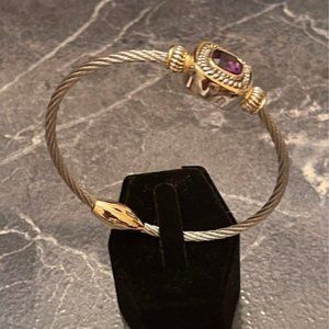 Twisted Cable Bracelet Stainless purple